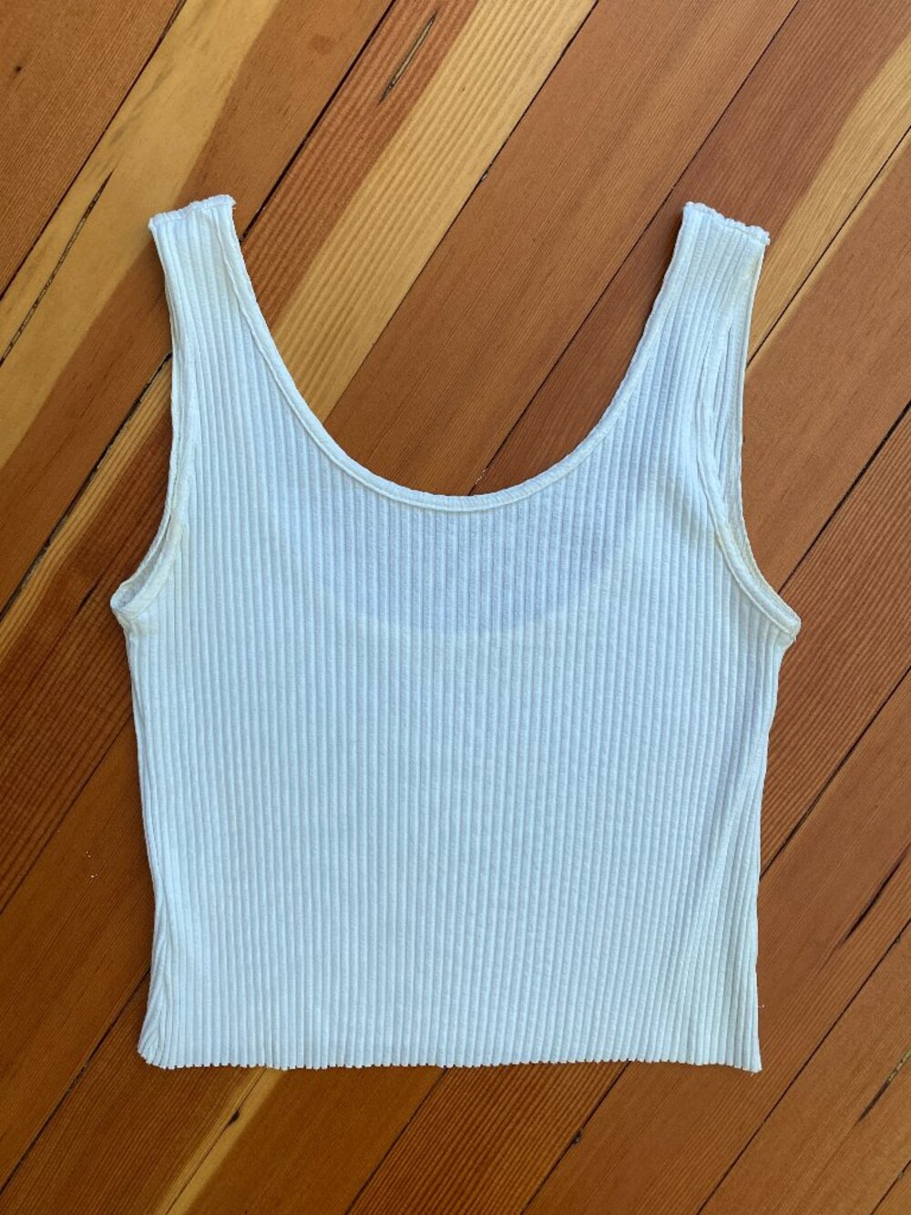 Hackwith Design House Reversible Scoop Tank - Ivory - Size Small